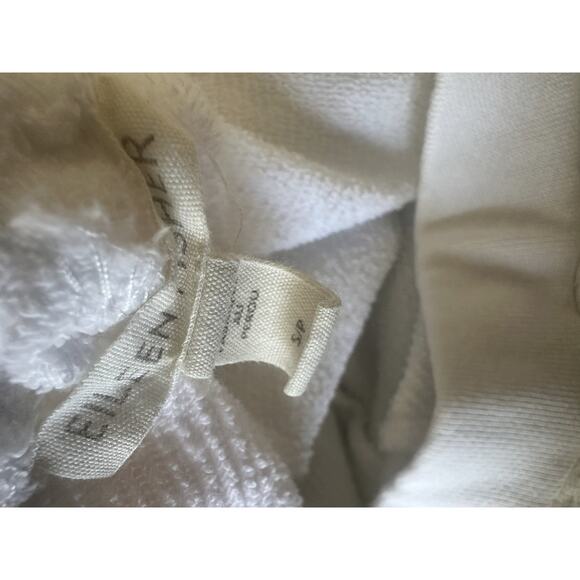 Eileen Fisher Lightweight Organic Cotton Terry Pant Easy Fit Crop Ankle White S - Picture 9 of 14